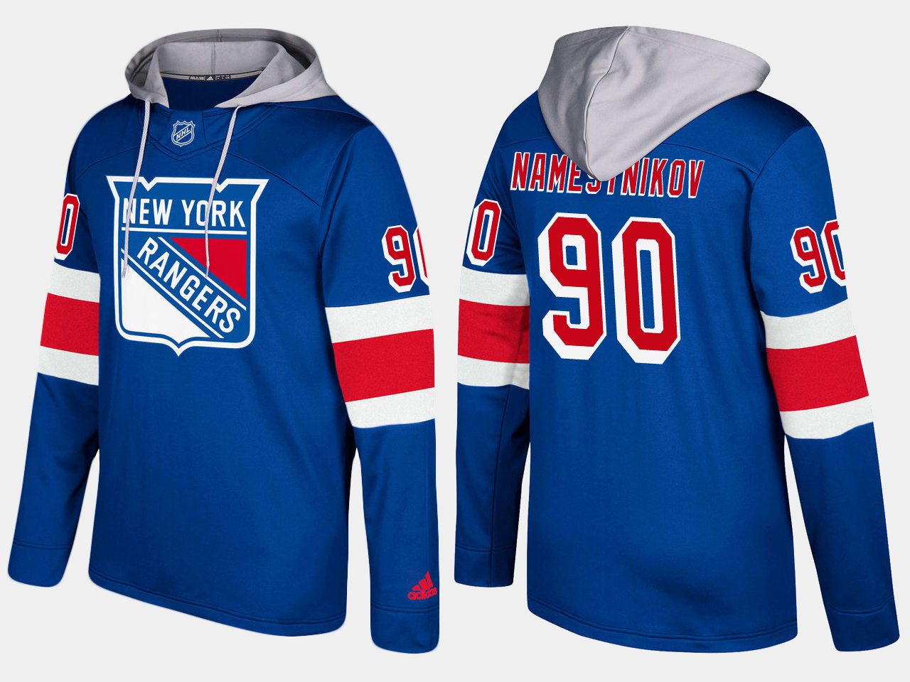 Men NHL New York rangers 90 vladislav namestnikov blue hoodie
